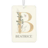 B Monogram Floral Aangepast Luchtverfrisser (Achterkant)