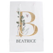B Monogram Floral Aangepast Medium Cadeauzakje (Achterkant)