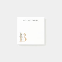 B Monogram Floral Aangepast Post-it® Notes