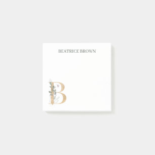 B Monogram Floral Aangepast Post-it® Notes