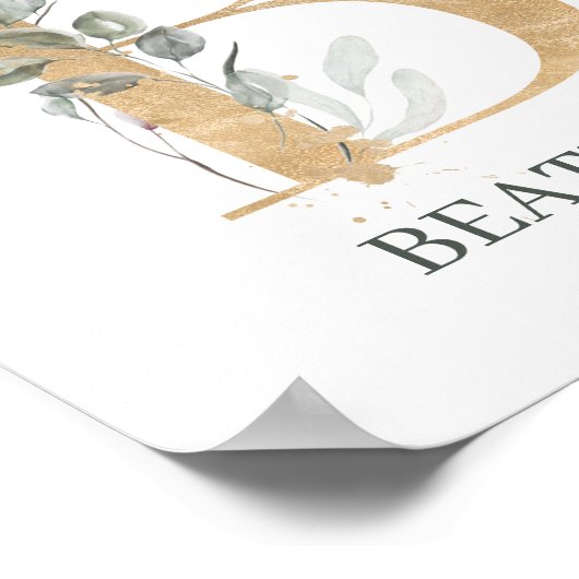 B Monogram Floral Aangepast Poster (Hoek)