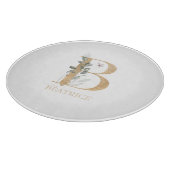 B Monogram Floral Aangepast Snijplank (Hoek)