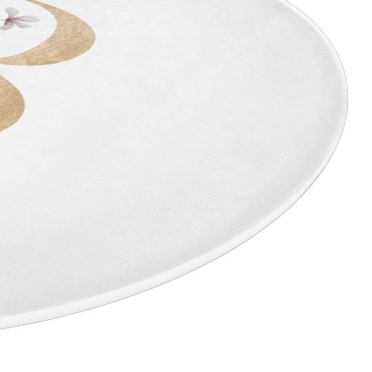 B Monogram Floral Aangepast Snijplank (Hoek)