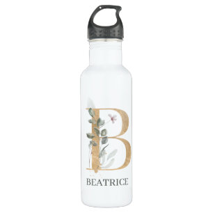 B Monogram Floral Aangepast Waterfles