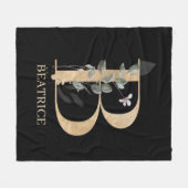 B Monogram Floral - Aangepaste fleece Blanket (Voorkant (Horizontaal))