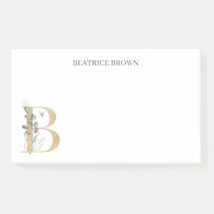 B Monogram Floral Aangepaste Post-it Opmerkingen Post-it® Notes