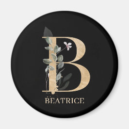B Monogram Floral Gepersonaliseerd Magnet