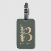 B Monogram gepersonaliseerd Bagagelabel (Voorkant (verticaal))