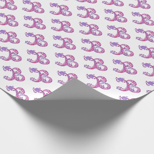 B monogram gepersonaliseerd verpakkingspapier cadeaupapier (Hoek)