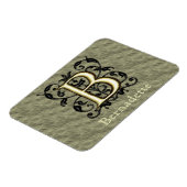 B - monogram in reliëfdruk (goud) magneet (Linkerzijde)