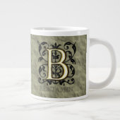 B -  monogram in reliëfdruk grote koffiekop (Rechts)