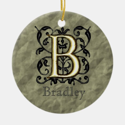 B - monogram in reliëfdruk keramisch ornament (Voorkant)