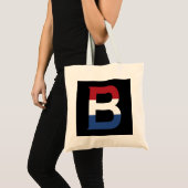 B Monogram ingesloten op NLD-vlag op bk btcn Tote Bag (Voorkant (product))