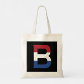 B Monogram ingesloten op NLD-vlag op bk btcn Tote Bag (Achterkant)