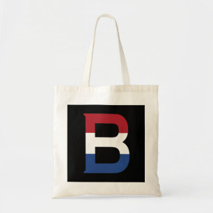 B Monogram ingesloten op NLD-vlag op bk btcn Tote Bag