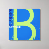 B Monogram Initiaal Bar Bat Mitzvah Sign-In Board Canvas Afdruk (Voorkant)