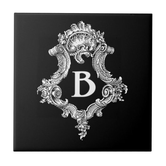 B Monogram Initiaal Tegeltje (Voorkant)