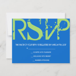 B Monogram Initialen Bar Bat Mitzvah Reply Card RSVP Kaartje