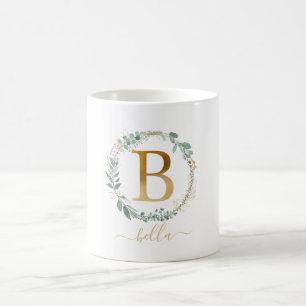 B monogram, klantspecifieke leafy spleet  koffiemok
