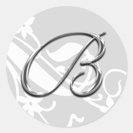 B Monogram Letter Wedding Envelope Seal Sticker (Voorkant)