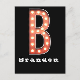 B Monogram Markttent Bulb Aangepast Briefkaart