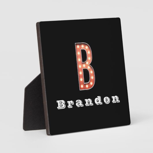 B Monogram Markttent Bulb Aangepast Fotoplaat (Voorkant)