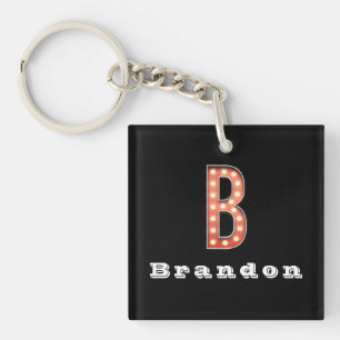 B Monogram Markttent Bulb Aangepast Sleutelhanger