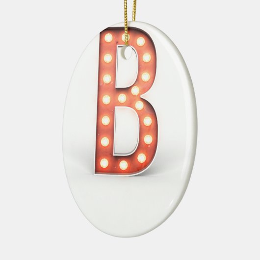 B Monogram Markttent Bulb Keramisch Ornament (Links)