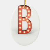 B Monogram Markttent Bulb Keramisch Ornament (Voorkant)