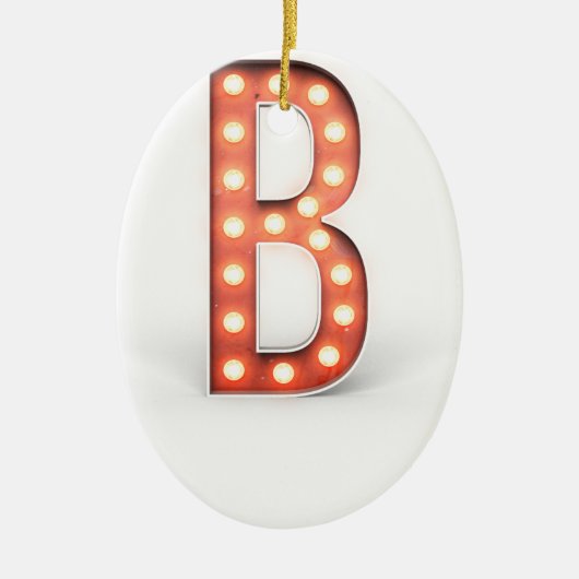 B Monogram Markttent Bulb Keramisch Ornament (Voorkant)