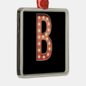 B Monogram Markttent Bulb Metalen Ornament (Rechts)