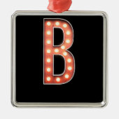 B Monogram Markttent Bulb Metalen Ornament (Voorkant)