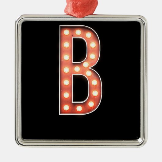 B Monogram Markttent Bulb Metalen Ornament (Voorkant)