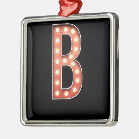B Monogram Markttent Bulb Metalen Ornament (Links)