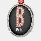 B Monogram Markttent Bulb Personalize Metal Orname Metalen Ornament (Links)