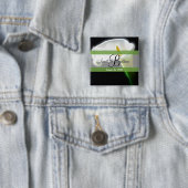 B Monogram met een Elegant Calla Lily Button (In situ)