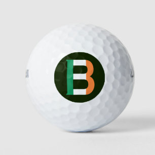 B-monogram over de Ierse vlag wu gbt Golfballen