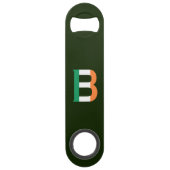 B Monogram overlay op Ierse vlag bocnt Speed Flessenopener (Voorkant)