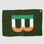 B Monogram overlay op Ierse vlag gtcnt Golfhanddoek (Horizontaal)