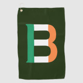 B Monogram overlay op Ierse vlag gtcnt Golfhanddoek (Voorkant)