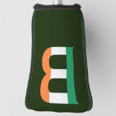 B Monogram overlay op Ierse vlag pcnt Golfheadcover (Draai 90)