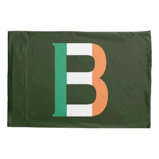 B Monogram overlay op Ierse vlag pcnt Kussensloop (Achterkant)