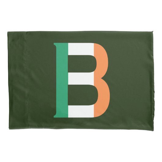 B Monogram overlay op Ierse vlag pcnt Kussensloop (Voorkant)