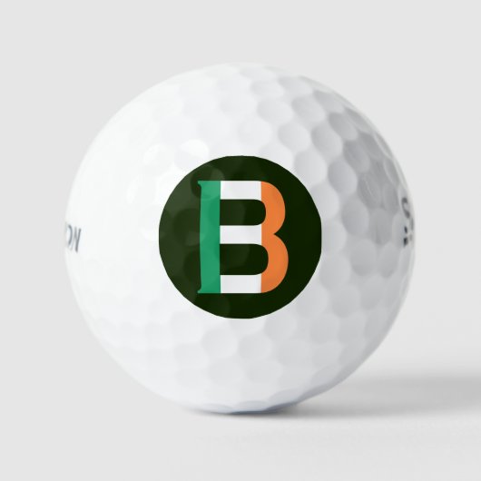 B Monogram overlay op Ierse vlag ssf gbcnt Golfballen (Voorkant)