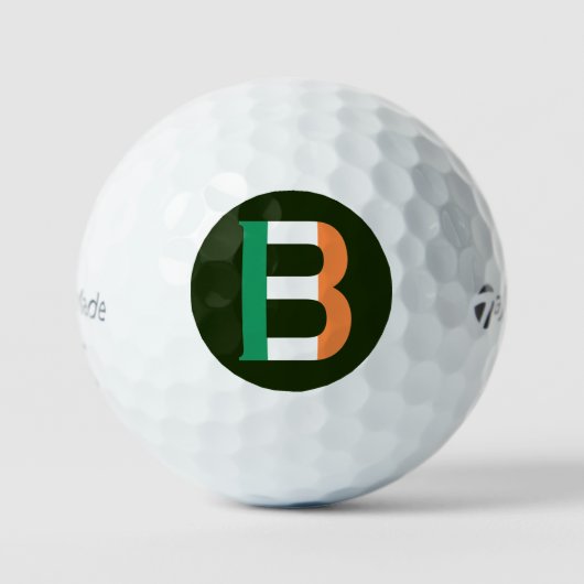 B Monogram overlay op Ierse vlag tmtp5 gbcnt Golfballen (Voorkant)