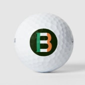 B Monogram overlay op Ierse vlag wu gbcnt Golfballen (Voorkant)