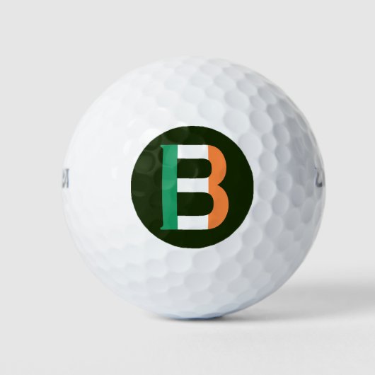 B Monogram overlay op Ierse vlag wu gbcnt Golfballen (Voorkant)