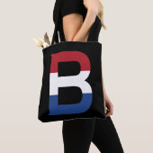 B Monogram overlay op NLD Vlag op bk stunt Tote Bag (Dichtbij)