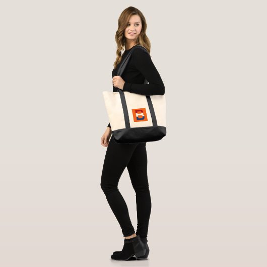 B Monogram overlay op NLD Vlag op of itcnt Tote Bag (Voorkant (model))
