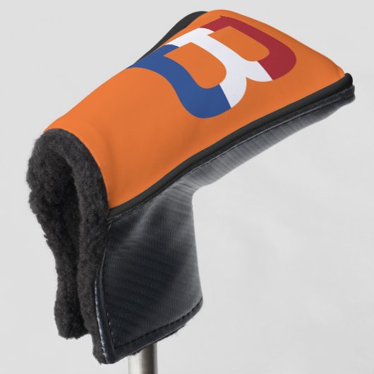 B Monogram overlay op NLD Vlag op of pct Golfheadcover (3/4 voorkant)